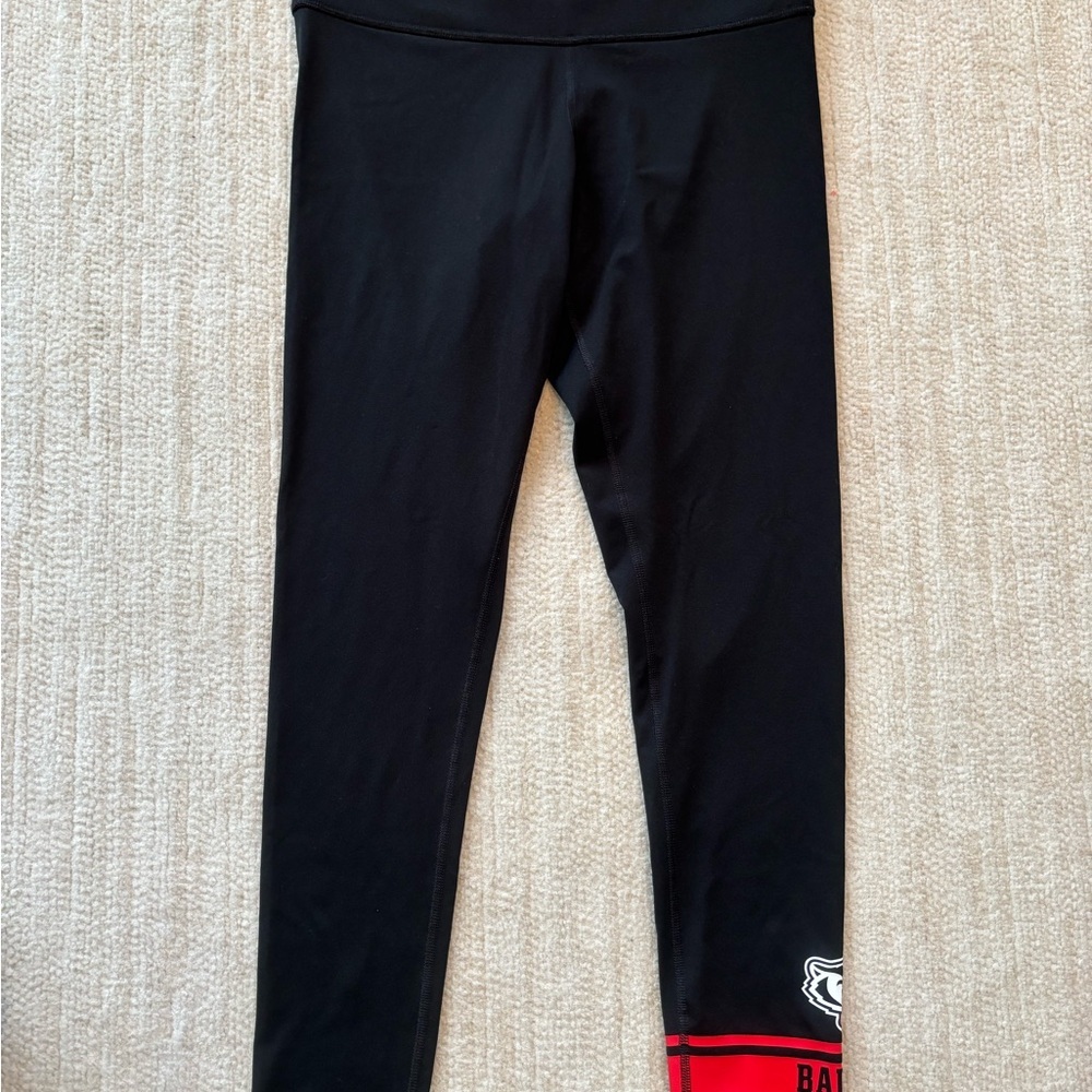 Victoria’s Secret Pink Wisconsin Badgers Women Black Leggings Large